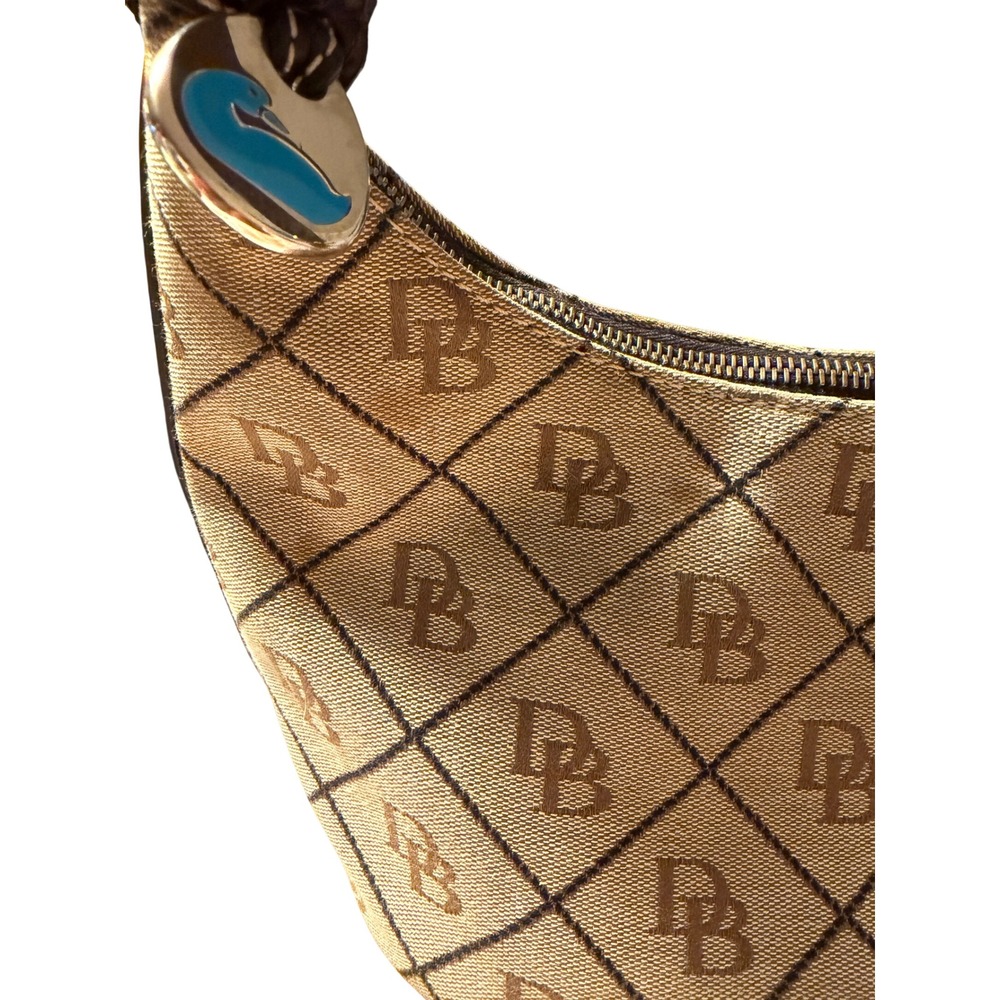 Flawed Gem! Dooney & Bourke Monogram Canvas Hobo Shoulder Bag Classic K7453142 - Picture 5 of 11